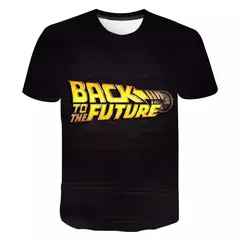 Homens e mulheres de volta para o futuro 3D impressão camiseta extragrande, moda streetwear, manga curta camiseta, harajuku crianças tees, tops roupas