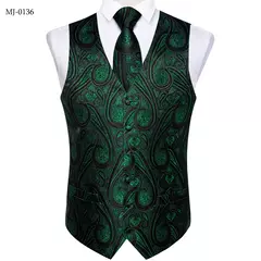 Festa de casamento ouro colete paisley floral jacquard colete masculino 4 pçs colete gravata lenço anel hanky abotoaduras conjunto dibangu - loja online