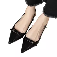 Imagem do Salto médio sexy para mulheres, sapatos de festa, sandálias de grife, bombas de marca, slingback, chinelos casuais, verão, novo, 2023