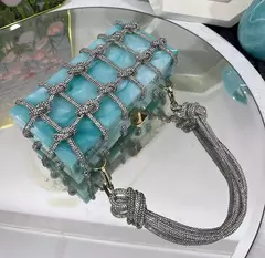 Bolsa acrílica axila quadrada para mulheres, bolsa de noite, embreagem de diamantes, bolsa de casamento, alta qualidade, design luxuoso, novo, 2022 - loja online