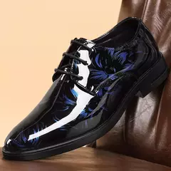 Homens do escritório Vestido Sapatos Padrão Floral Homens Sapatos Formais De Couro Moda De Luxo Sapatos De Casamento Do Noivo Homens Sapatos Oxford Vestido 38-47 - comprar online
