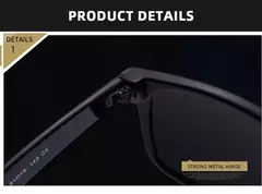 Óculos de sol quadrados clássicos polarizados para homens e mulheres, óculos de sol preto retrô antireflexo, moda masculina e feminina, verão - loja online