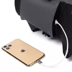 Alta Qualidade PU Couro Waterproof Men's Laptop Mochila Grande Computador Mochila para Negócios Urban Man Mochila Carregamento USB