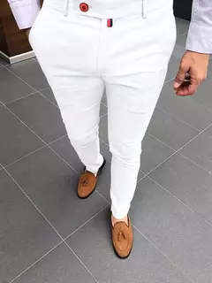 Calça casual diária de negócios masculino, cintura alta, justa, cor sólida, Europa e Estados Unidos, moda, 4 temporada - comprar online