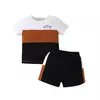 Conjunto de camiseta e shorts de manga curta King Stripe, roupa infantil, roupa de bebê recém-nascido, menino de 6-36 meses, verão