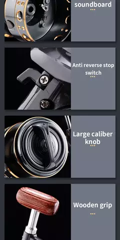 Rooblinos BK Carretilhas de pesca giratórias para água salgada, carretel de metal de água doce, esquerda/direita, trota intercambiável, equipamento de pesca de carpa