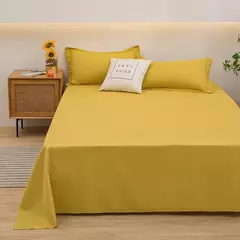 Lençol de algodão puro cor, cor pura simples, peça única, Skin-Friendly, dormitório estudantil, cama de solteiro e casal