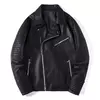 Jaqueta de couro PU para homens, casaco com zíper oblíquo, streetwear para outono e inverno, tamanho asiático M-XXXL, 14