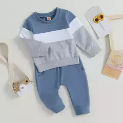 Imagem do Conjunto de moletom e calças elásticas recém-nascido, Conjuntos de calças bebê menino, Roupas de 2 peças, Itens do bebê, Outono