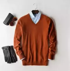 Pulôver de caxemira masculino, suéter clássico de algodão quente, camisa para outono e inverno, 2022