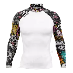 Camisas de manga comprida masculina, tecido Lycra, proteção UV, Rashguard, pro