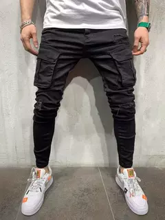 Imagem do Calças jeans skinny rasgadas elásticas masculinas, bordado branco, algodão, hip hop, buraco negro, slim fit, calças jeans grandes, alta qualidade