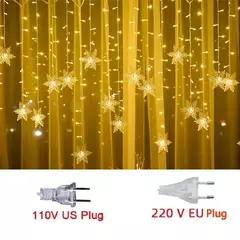 Natal floco de neve LED string luzes piscando fada cortina luzes extravagante festa de feriado decoração de ano novo 2024 - Wolf Magazine