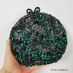 Verde Esmeralda Cristal Diamante Embreagem para Mulheres, Embreagem De Metal, Sacos De Noite Para Festa, Casamento, Noiva, Senhoras - Wolf Magazine