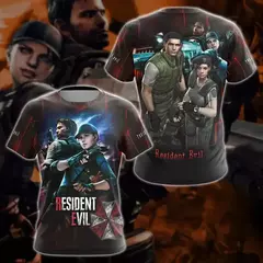 Imagem do Jogos de Terror Masculino Camisetas Estampadas, Resident Evil, Leon S kennedy, Moda 3D, Camiseta Unisex de Manga Curta, Top de Streetwear, Novo