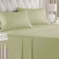 Battilo-Cama de casal Set Sheets, folha plana com Pillowscaso, Luxo Cooling, King and Queen, cama de tamanho completo, 4 PCs na internet