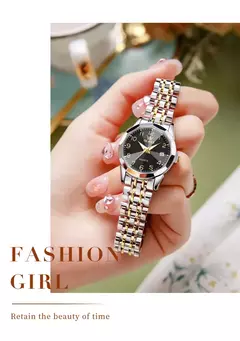 OLEVS-Relógio de quartzo para mulheres, aço inoxidável sólido, mostrador digital, pulseira elegante impermeável, espelho losango, conjunto presente - Wolf Magazine