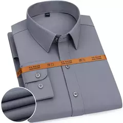 Camisa de negócios de cor sólida masculina, Moda formal, Fino, Clássico, Básico, Casual, Fino, Branco, Manga comprida, Social, Roupas de marca, Novo na internet