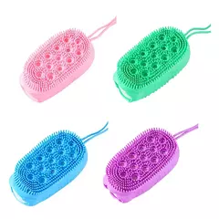 Silicone Body Scrubber for Shower Esfoliante Esfoliante Esponja Escova De Banho De Espuma Massageador, Limpador De Pele, Almofada De Limpeza, Acessórios De Banheiro na internet