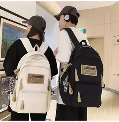 Mochila de pano Oxford de grande capacidade para meninos e meninas, mochila leve, bolsa de estudante retrô, europeia e americana, escola secundária na internet