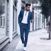 Ternos casuais masculinos de negócios para casamento, smoking masculino, terno de negócio justo, lapela de pico, Terno, traje masculino, 2 peças