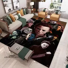 Tapete impresso filme de terror 3D, tapete antiderrapante, sala de estar e quart