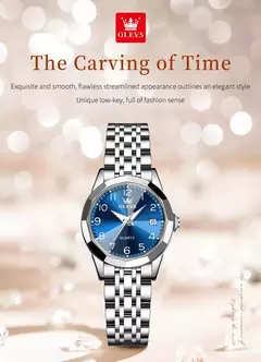 Imagem do OLEVS-Relógio de quartzo para mulheres, aço inoxidável sólido, mostrador digital, pulseira elegante impermeável, espelho losango, conjunto presente