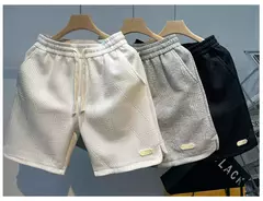 Shorts de verão folgados masculinos, casacos casuais, calças de praia grandes, remendo, novo estilo, moda - comprar online