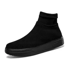 Sapatos masculinos de meias de malha alta, sapatos casuais de casal respirável, tênis de plataforma leve, roxo, plus size, 45, 46, venda quente - comprar online