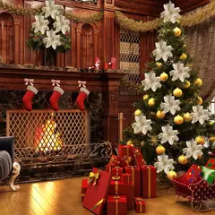 Artificial Glitter Flores para Árvore de Natal, Fake Xmas Ornamentos, Decorações de Ano Novo para Casa, 5 Pcs, 10Pcs na internet