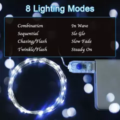 USB LED Copper Silver Wire String Lights, Luzes de fadas impermeáveis, Guirlanda Luz, Natal, Festa de casamento, Decorativo, 5m, 10m, 20m