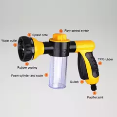 Multi-Funcional Alta Pressão Car Wash Pistola De Água, Espuma Pulverizador, Spray Garrafa, Tubulação De Água Do Agregamento Do Lar Do Carro Flor - comprar online