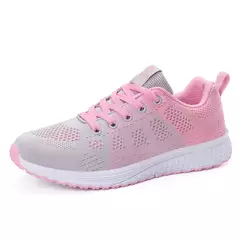 Sapatos de corrida leves e respiráveis para mulheres, calçados esportivos antiderrapantes, ao ar livre, macios, com cordões, moda, tênis na internet