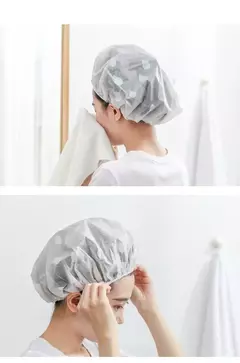 Imagem do Boné de banho elástico para mulheres Chapéu de banho impermeável Tampão de banho grosso Cabeleireiro Suprimentos do banheiro