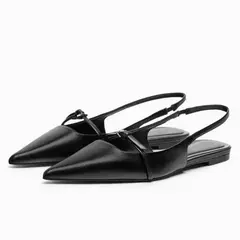 Sandálias pretas para mulheres, senhora de escritório mulas, sapatos baixos confortáveis, plus size, nova moda, verão - comprar online