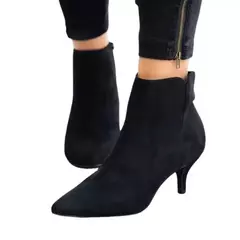 Ankle boot stiletto para mulheres, zíper lateral, salto médio, estampa leopardo, tamanho grande, bota de moda, primavera, outono, 2021 - Wolf Magazine