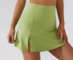 Conjunto de saia de ioga para mulheres, treino de ginástica, sutiã de ombro feminino de cintura alta, sutiã de tênis feminino