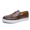 Sapatos casuais de couro de verão sapatos de escritório para homens de condução mocassins confortáveis deslizamento em sapatos de moda de festa