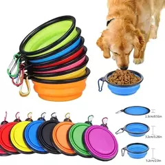 Tigela dobrável para animais de estimação, 350ml, suprimentos para cães, viagem ao ar livre, tigela portátil, tigela de comida universal para cães e gatos, tigela de água - comprar online