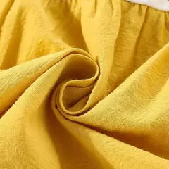 Vestido de alça de flor para bebê, Decoração de flores, colarinho dobrável, doce vestido de princesa, verão, novo na internet