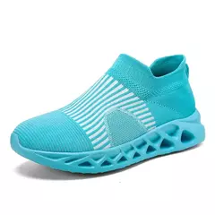 Tênis respirável para homens e mulheres, tênis esportivo slip-on, tênis azul, meias de verão tamanho grande 48, moda de venda quente - loja online
