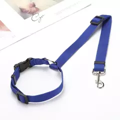 Cinto de segurança dois em um para animais de estimação, cor sólida, trela de chumbo de nylon, cinto de segurança ajustável para cães, coleira, acessórios para animais de estimação