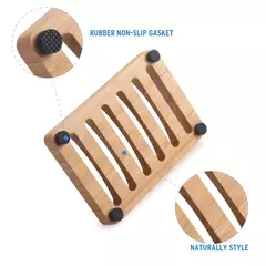 Caixa De Sabão De Dreno De Bambu Natural, bandeja De Bambu, pratos De Madeira, suporte De Sabão De Banho, Recipiente De Banheiro, Ferramentas De Banheiro, Evita O Oídio na internet