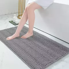 Imagem do Tapetes De Banheiro Olanly Chenille, Tapete de Banho Antiderrapante, Shaggy Macio, Super Absorvente, Grosso, Lavável à Máquina