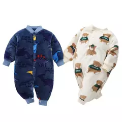 Macacão de flanela macia para bebê recém-nascido, jaqueta infantil para meninas e meninos, macacão de bebê, roupas de primavera e inverno, 0-18 meses na internet
