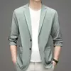 Jaqueta leve masculina, blazer fino, anti-rugas, fino, lapela sólida, casual, respirável, moda verão