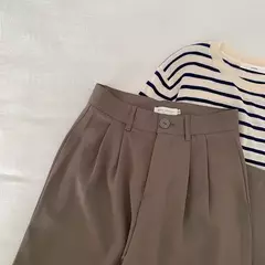 HELIAR-calça feminina de cintura alta, calça reta para senhoras do escritório, botão casual, calça preta solta, nova, outono - Wolf Magazine