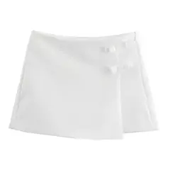 TRAF-minissaia e minissaia de cintura alta feminina, streetwear de verão, shorts assimétricos, rosa e branco, moda - loja online