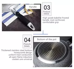 Frigideira Antiaderente de Pedra Durável, Frigideira de Caldeirão, Panelas de Fogão de Indução, Ovo Panqueca, Fogão a Gás, Home Wok, 28 cm, 26 cm, 24 cm, 20cm na internet