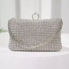 Sacos de noite de diamantes para mulheres, prata e ouro, bolsas de ombro luxuosas, banquete de casamento, bolsa de embreagem - comprar online